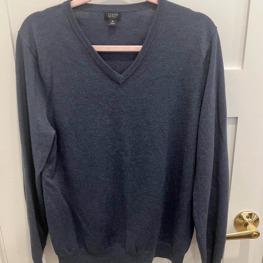 J. Crew Men's Navy V-Neck Sweater